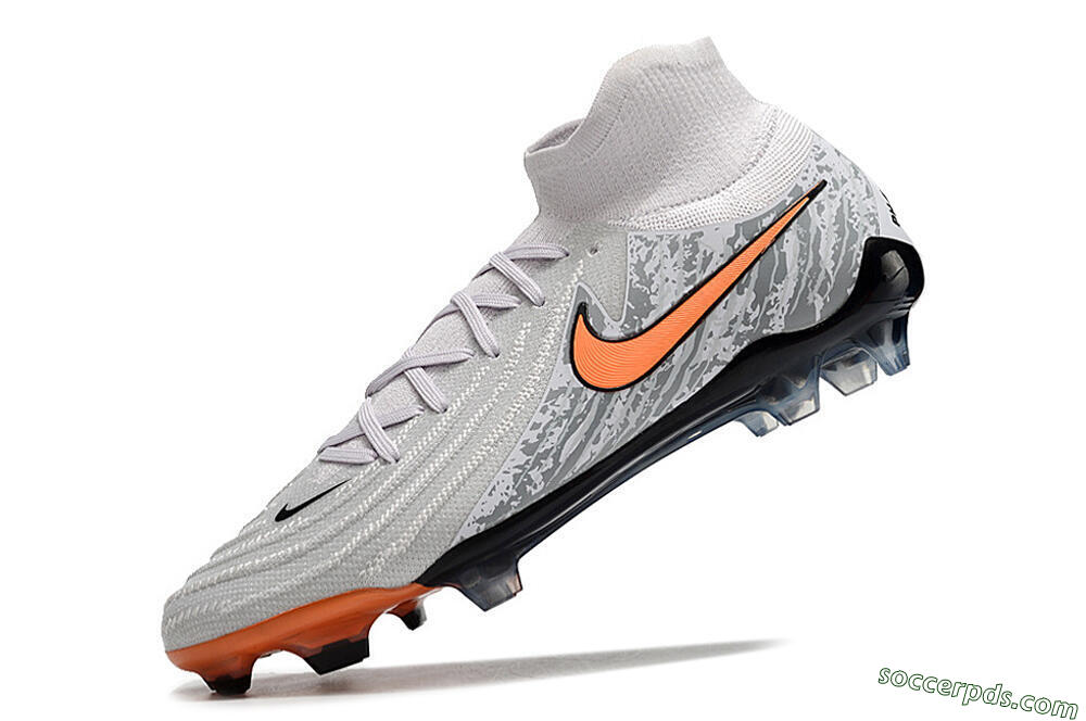 Nike Phantom Luna Elite NU FG High-Tops Football Boots - Grey/Orange/Black 5