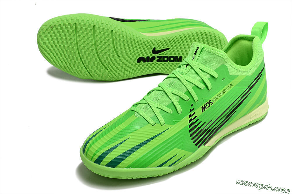 Nike Air Zoom Mercurial Vapor 15 Pro IC Low-Tops Football Shoes - Green/Black/Yellow 3
