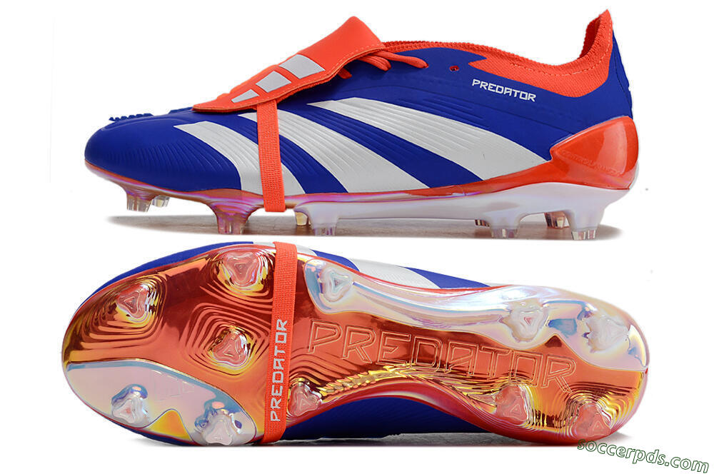 Adidas Predator Elite Foldover Tongue FG Low-Tops Football Boots - Blue/White/Red 0