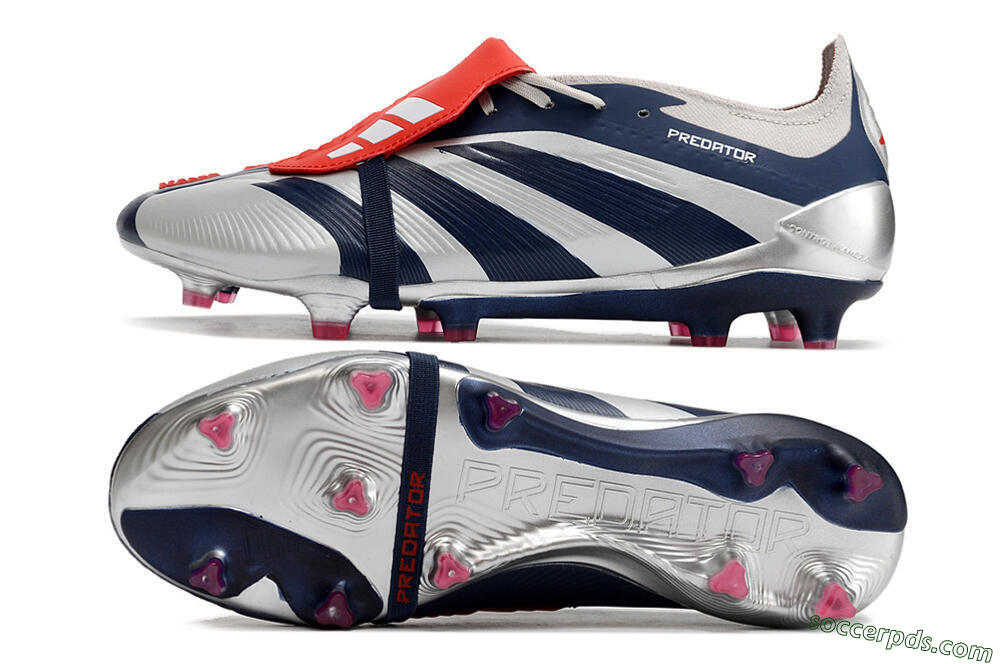 Adidas Predator Elite Foldover Tongue FG Low-Tops Football Boots - Silver/Black/Red 0