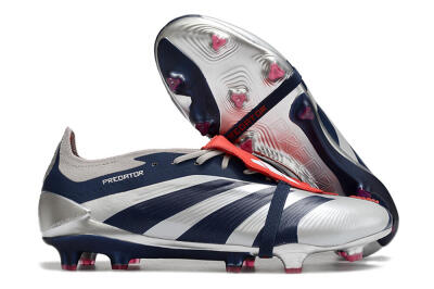 Adidas Predator Elite Foldover Tongue FG Low-Tops Football Boots - Silver/Black/Red