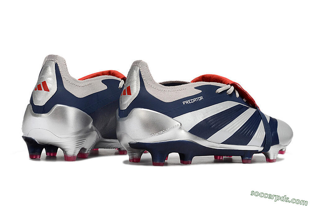 Adidas Predator Elite Foldover Tongue FG Low-Tops Football Boots - Silver/Black/Red 6