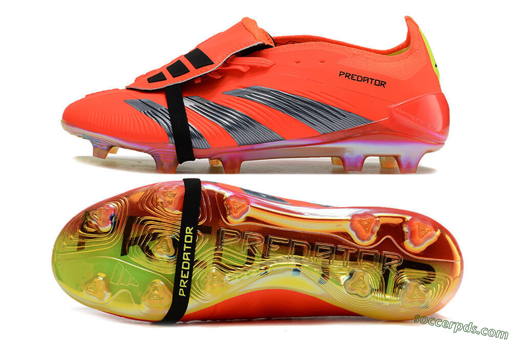 Adidas Predator Elite Foldover Tongue FG Low-Tops Football Boots - Red/Black/Yellow 0
