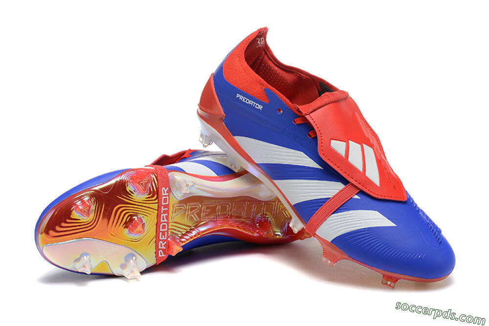 Adidas Predator Elite Foldover Tongue FG Low-Tops Football Boots - Blue/White/Red 4