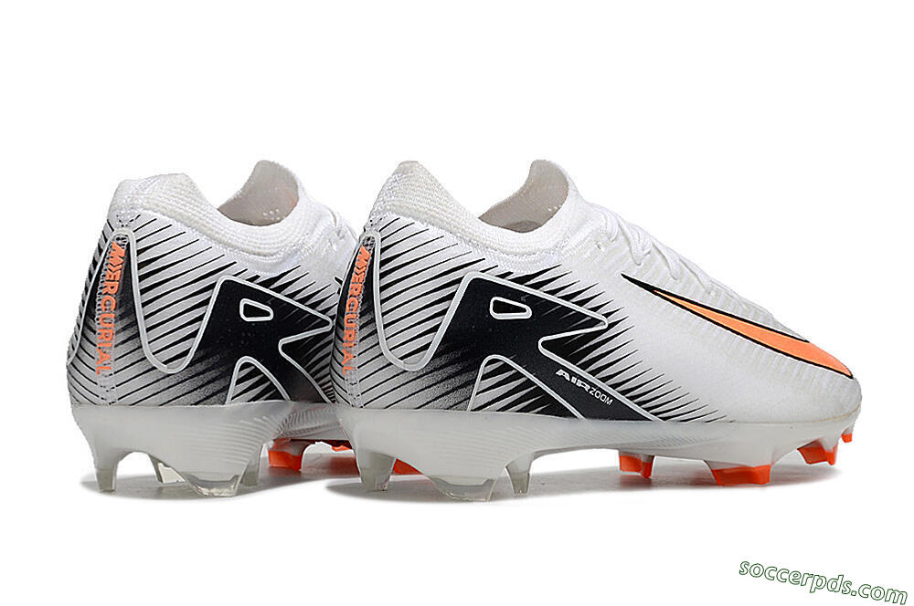 Nike Air Zoom Mercurial Vapor 16 Elite FG Low-Tops Football Boots - White/Orange/Black 6