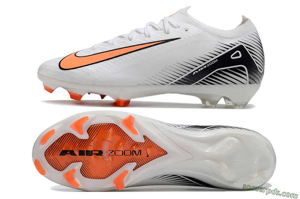 Nike Air Zoom Mercurial Vapor 16 Elite FG Low-Tops Football Boots - White/Orange/Black 0