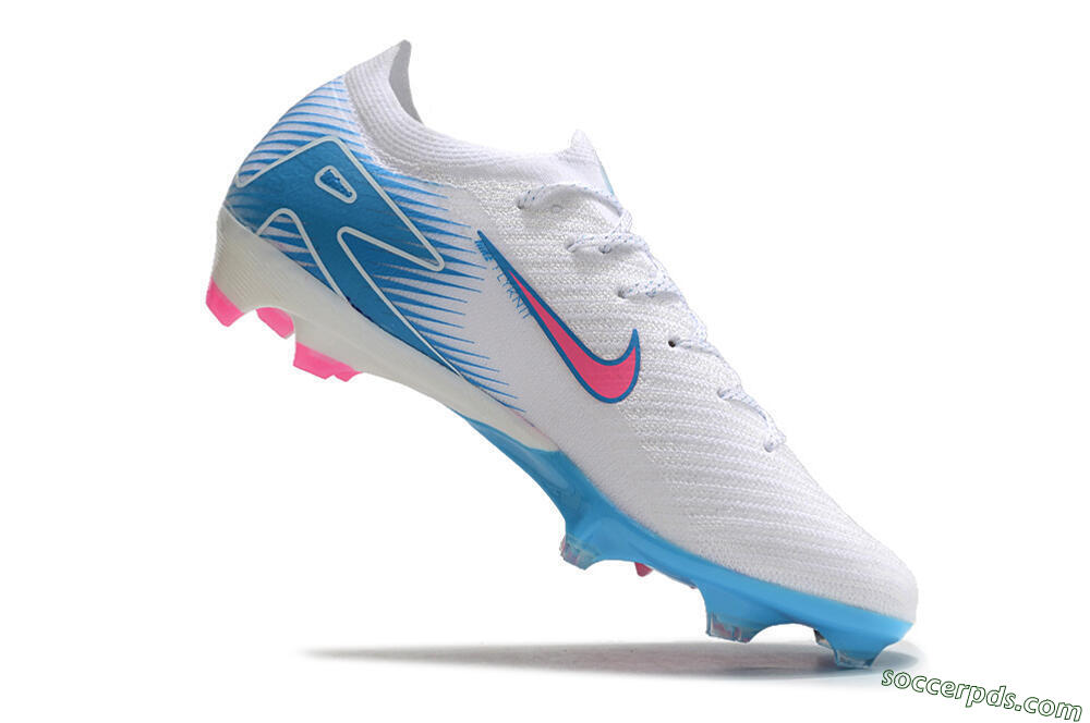 Nike Air Zoom Mercurial Vapor 16 Elite FG Low-Tops Football Boots - White/Pink/Blue 4