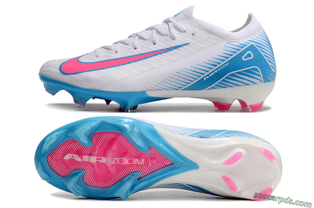 Nike Air Zoom Mercurial Vapor 16 Elite FG Low-Tops Football Boots - White/Pink/Blue 0