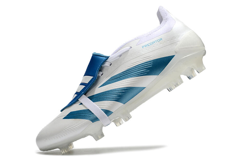 Adidas Predator Elite Foldover Tongue FG Low-Tops Football Boots - White/Blue 5