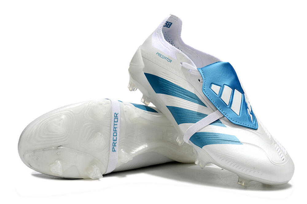 Adidas Predator Elite Foldover Tongue FG Low-Tops Football Boots - White/Blue 3