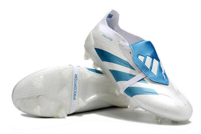 Adidas Predator Elite Foldover Tongue FG Low-Tops Football Boots - White/Blue