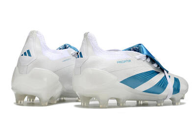 Adidas Predator Elite Foldover Tongue FG Low-Tops Football Boots - White/Blue