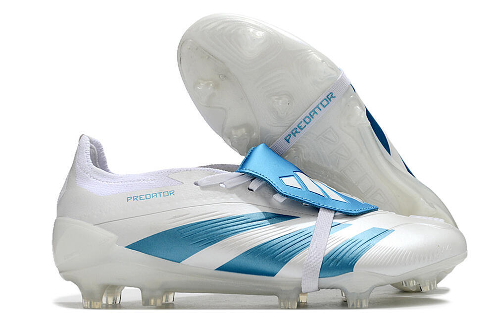 Adidas Predator Elite Foldover Tongue FG Low-Tops Football Boots - White/Blue 1
