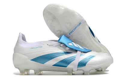 Adidas Predator Elite Foldover Tongue FG Low-Tops Football Boots - White/Blue