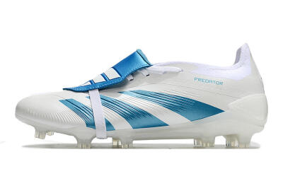 Adidas Predator Elite Foldover Tongue FG Low-Tops Football Boots - White/Blue