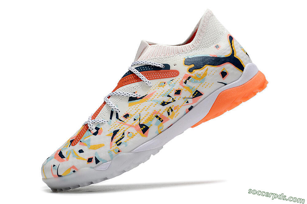 Puma Future Ultimate TF Low-Tops Football Shoes - White/Yellow/Black 5