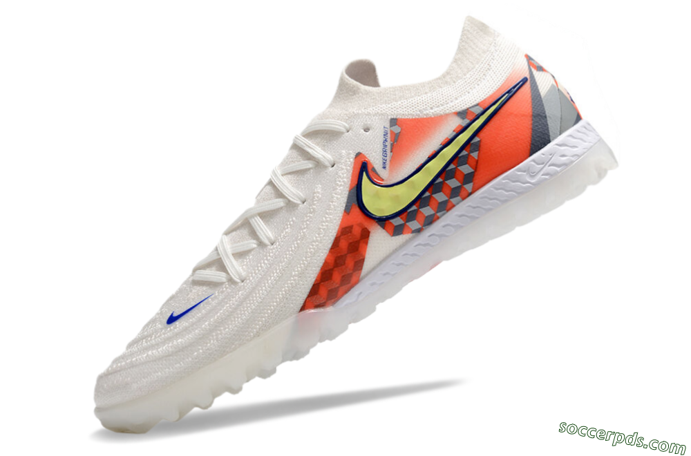 Nike Phantom GX 2 Elite TF Low-Tops Football Shoes - White/Yellow/Blue/Orange 5