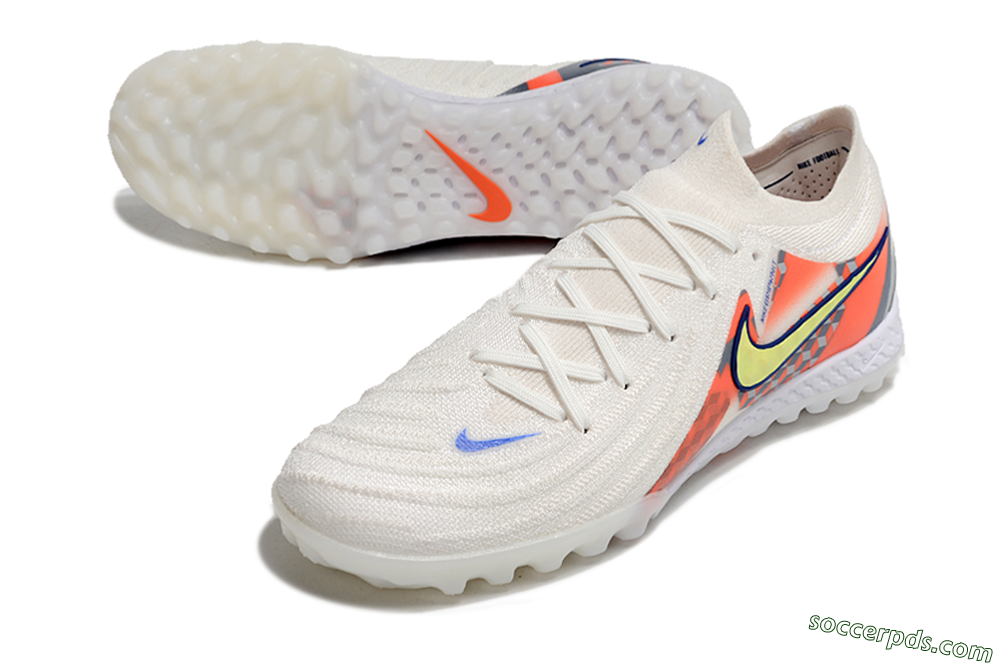 Nike Phantom GX 2 Elite TF Low-Tops Football Shoes - White/Yellow/Blue/Orange 3