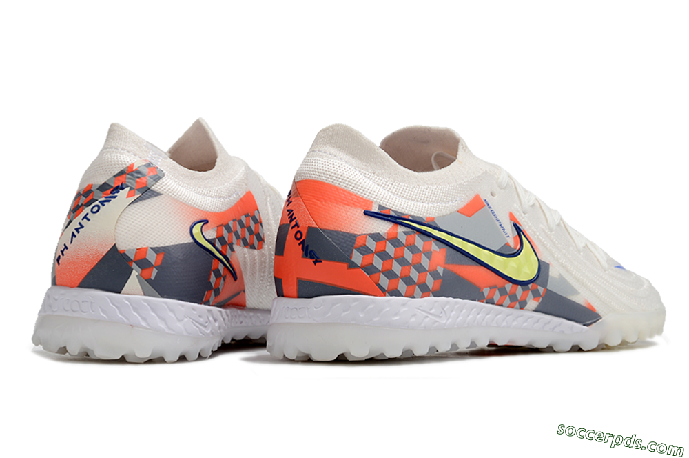 Nike Phantom GX 2 Elite TF Low-Tops Football Shoes - White/Yellow/Blue/Orange 6