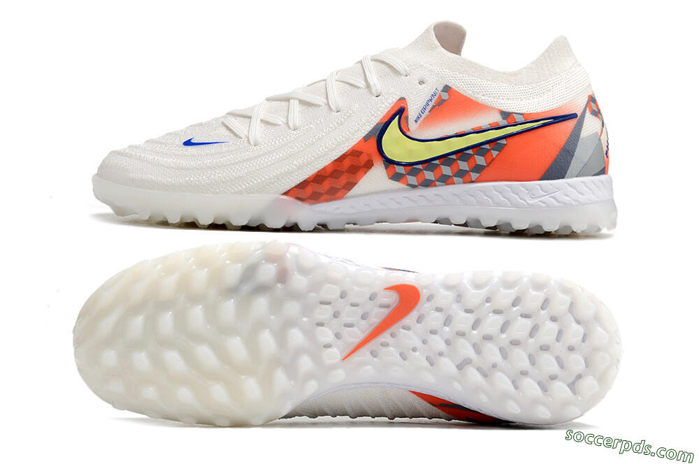 Nike Phantom GX 2 Elite TF Low-Tops Football Shoes - White/Yellow/Blue/Orange 0