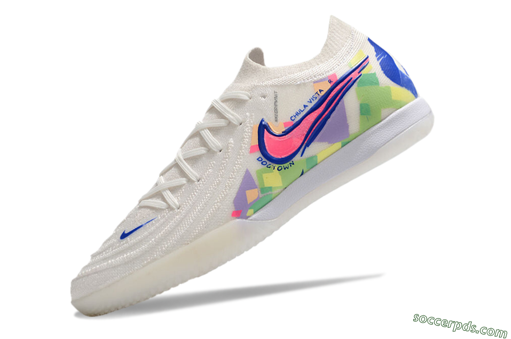 Nike Phantom GX 2 Elite IC Low-Tops Football Shoes - White/Blue/Pink/Yellow 5