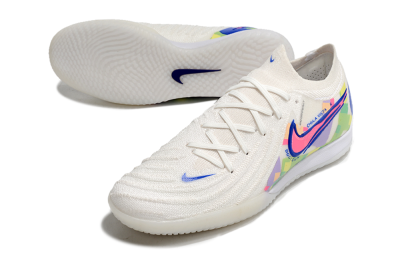 Nike Phantom GX 2 Elite IC Low-Tops Football Shoes - White/Blue/Pink/Yellow