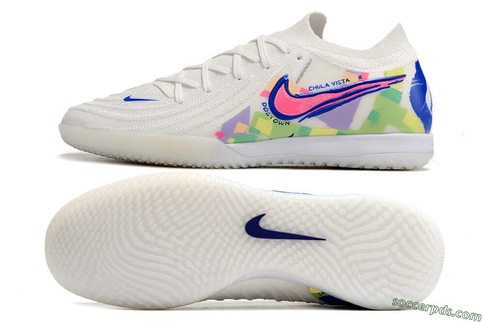 Nike Phantom GX 2 Elite IC Low-Tops Football Shoes - White/Blue/Pink/Yellow 0