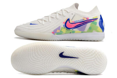 Nike Phantom GX 2 Elite IC Low-Tops Football Shoes - White/Blue/Pink/Yellow