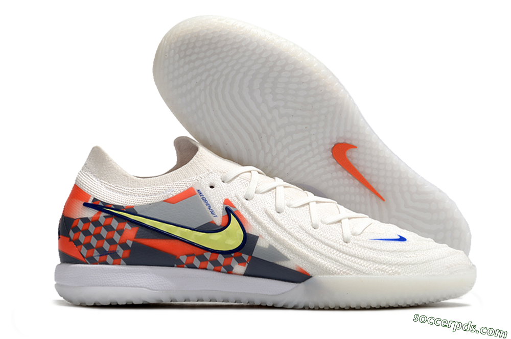 Nike Phantom GX 2 Elite IC Low-Tops Football Shoes - White/Yellow/Blue/Orange 1