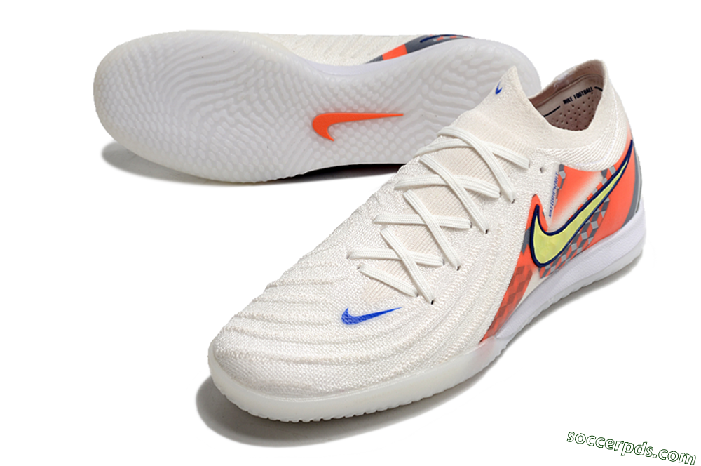 Nike Phantom GX 2 Elite IC Low-Tops Football Shoes - White/Yellow/Blue/Orange 3