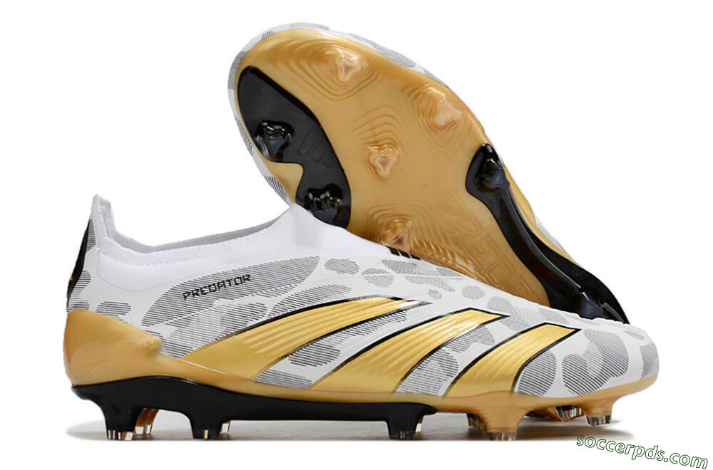 Adidas Predator Accuracy+ Laceless FG Low-Tops Football Boots - White/Grey/Gold 1