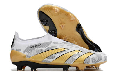 Adidas Predator Accuracy+ Laceless FG Low-Tops Football Boots - White/Grey/Gold