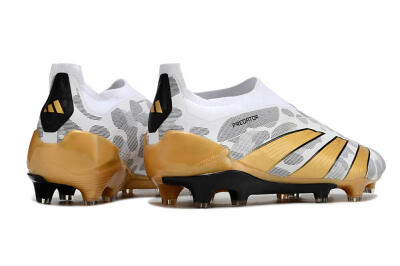 Adidas Predator Accuracy+ Laceless FG Low-Tops Football Boots - White/Grey/Gold