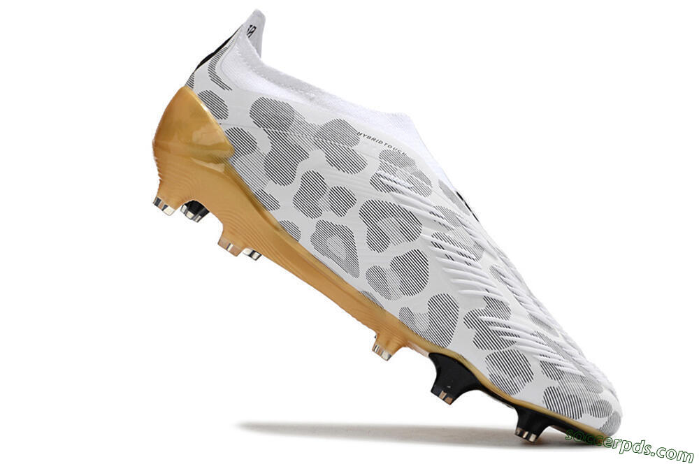 Adidas Predator Accuracy+ Laceless FG Low-Tops Football Boots - White/Grey/Gold 4