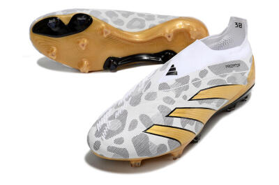 Adidas Predator Accuracy+ Laceless FG Low-Tops Football Boots - White/Grey/Gold