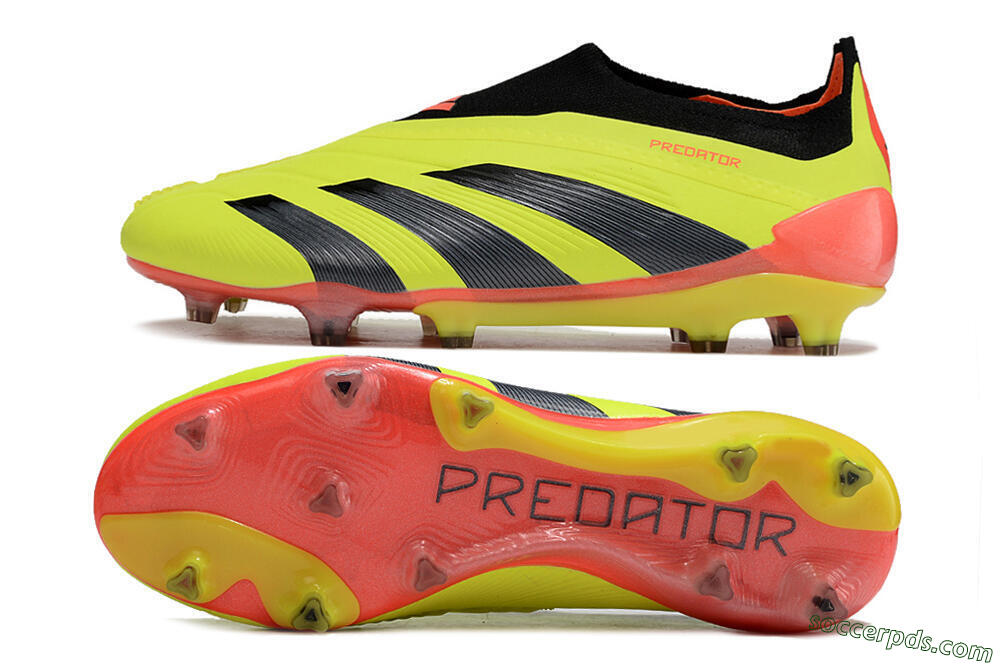 Adidas Predator Accuracy+ Laceless FG Low-Tops Football Boots - Yellow/Black/Orange 0