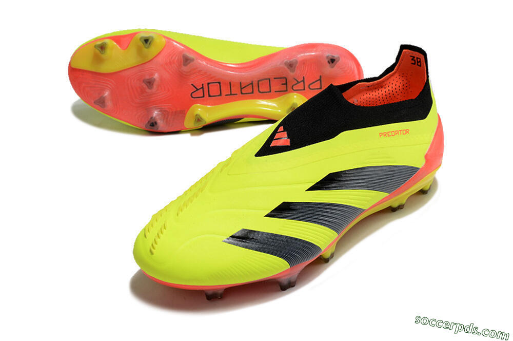 Adidas Predator Accuracy+ Laceless FG Low-Tops Football Boots - Yellow/Black/Orange 3