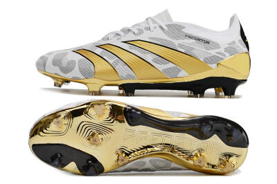 Adidas Predator Elite FG Low-Tops Football Boots - White/Grey/Gold