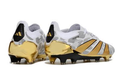 Adidas Predator Elite FG Low-Tops Football Boots - White/Grey/Gold