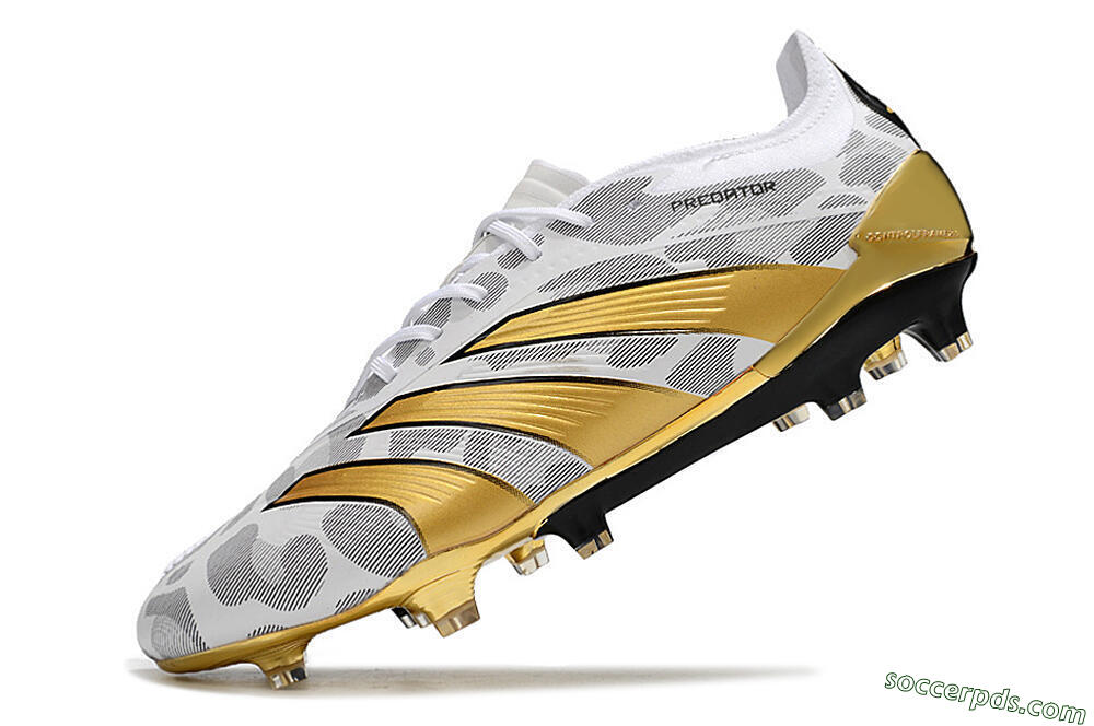 Adidas Predator Elite FG Low-Tops Football Boots - White/Grey/Gold 5