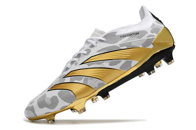 Adidas Predator Elite FG Low-Tops Football Boots - White/Grey/Gold