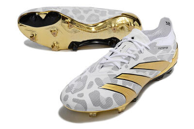 Adidas Predator Elite FG Low-Tops Football Boots - White/Grey/Gold