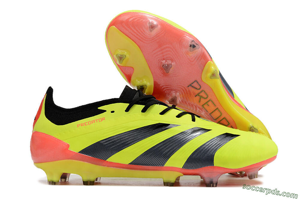 Adidas Predator Elite FG Low-Tops Football Boots - Yellow/Black/Orange 1