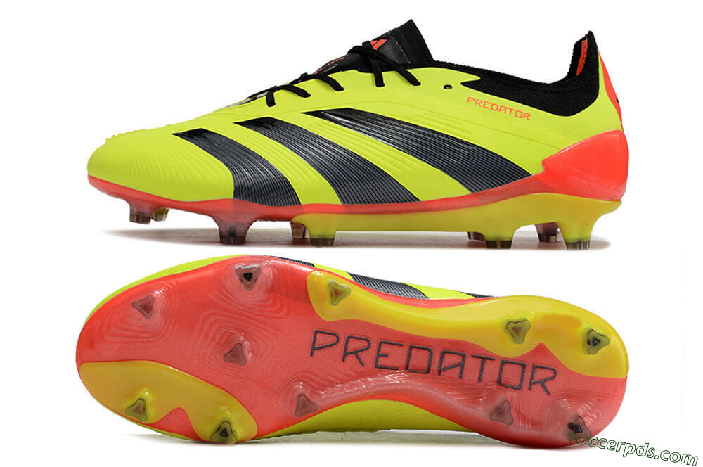 Adidas Predator Elite FG Low-Tops Football Boots - Yellow/Black/Orange 0