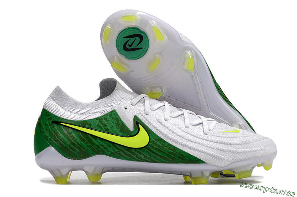 Nike Phantom Luna Elite NU FG Low-Tops Football Boots - White/Green/Yellow 1