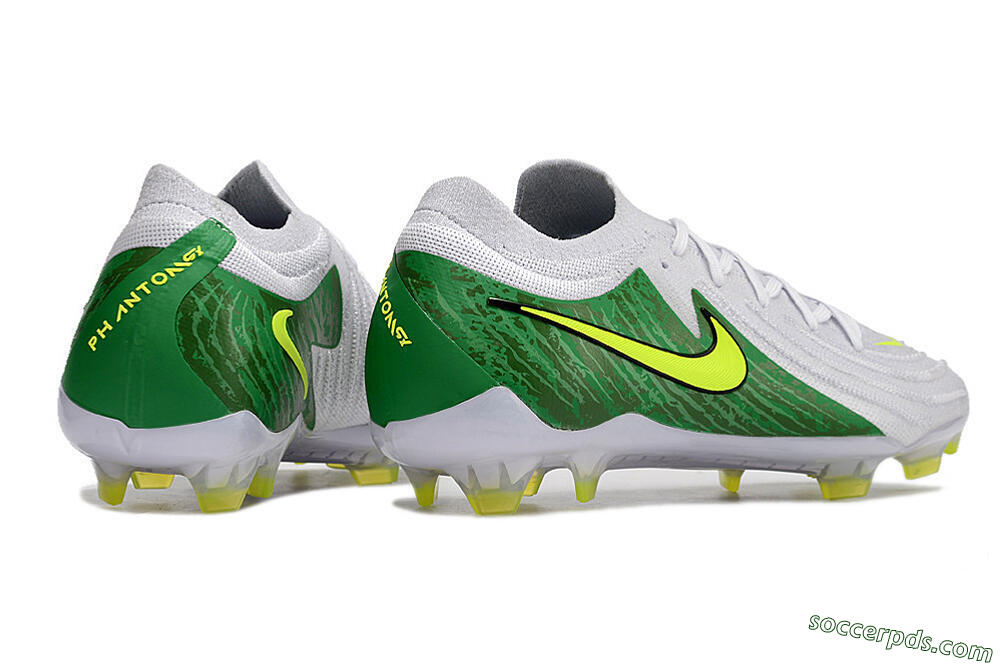 Nike Phantom Luna Elite NU FG Low-Tops Football Boots - White/Green/Yellow 6