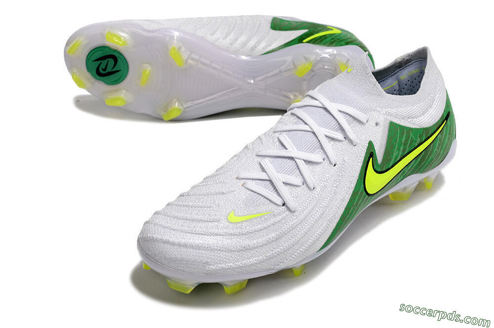 Nike Phantom Luna Elite NU FG Low-Tops Football Boots - White/Green/Yellow 3