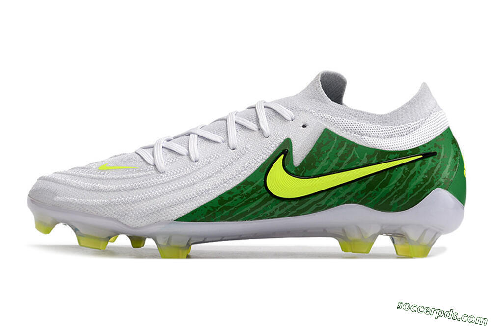 Nike Phantom Luna Elite NU FG Low-Tops Football Boots - White/Green/Yellow 2