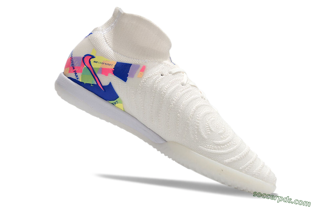 Nike Phantom Luna Elite NU IC High-Tops Football Shoes - White/Blue/Pink/Yellow 4