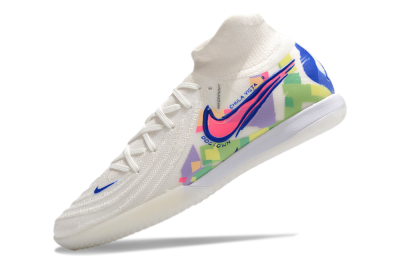 Nike Phantom Luna Elite NU IC High-Tops Football Shoes - White/Blue/Pink/Yellow